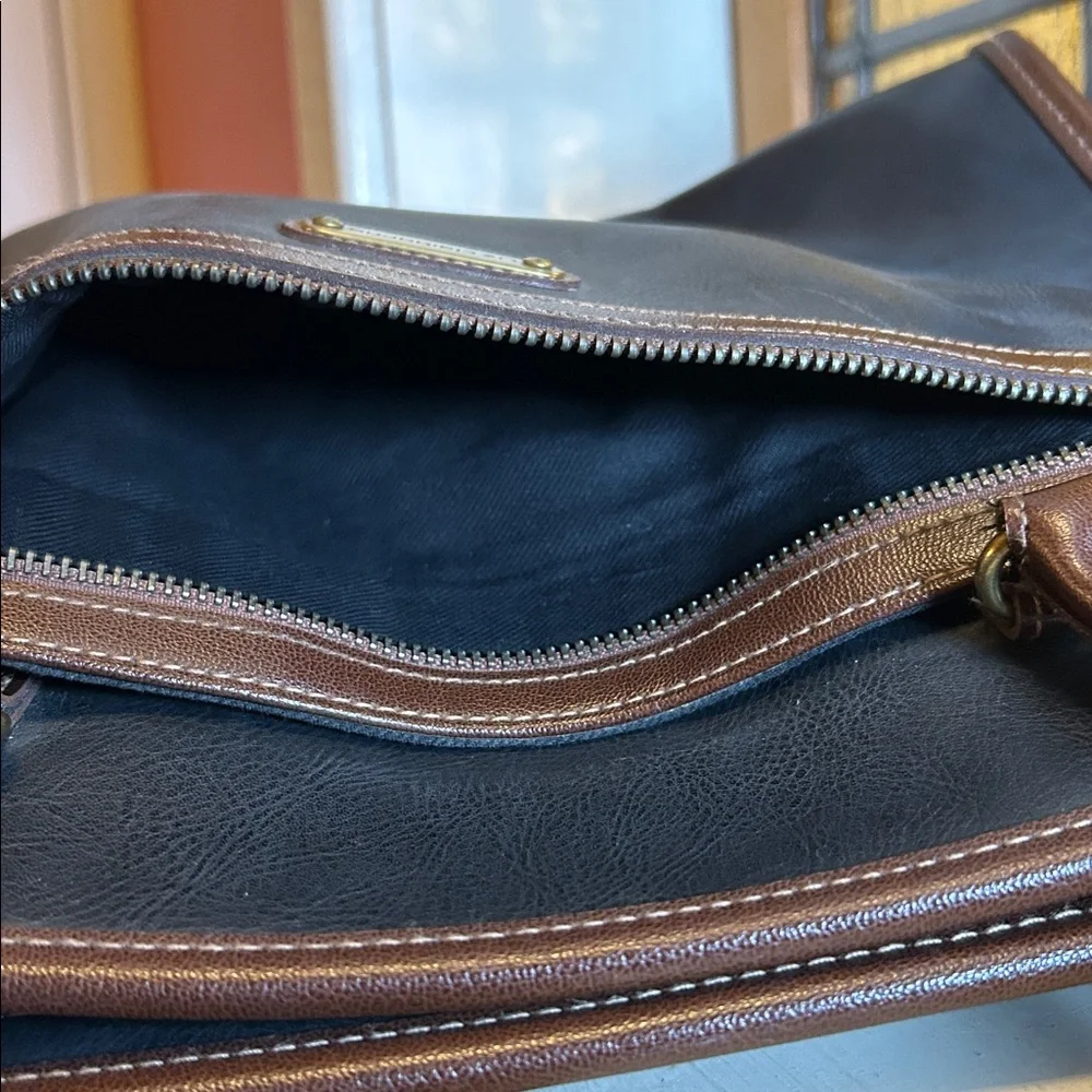 Liz Claiborne Black and Brown Handbag